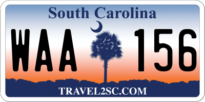 SC license plate WAA156