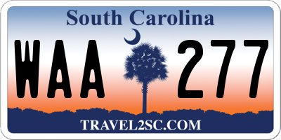 SC license plate WAA277