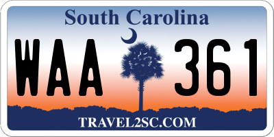 SC license plate WAA361