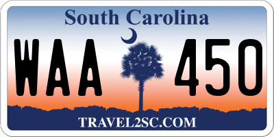 SC license plate WAA450
