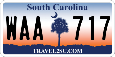SC license plate WAA717