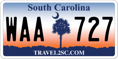 SC license plate WAA727
