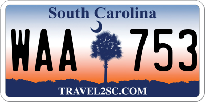 SC license plate WAA753