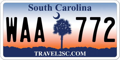 SC license plate WAA772