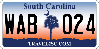 SC license plate WAB024