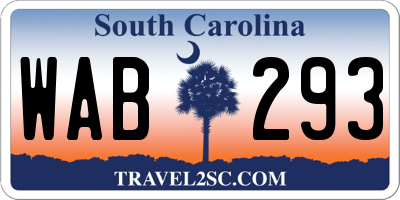 SC license plate WAB293