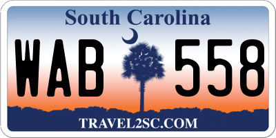 SC license plate WAB558