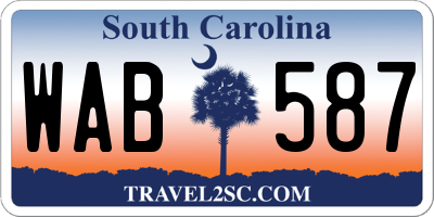 SC license plate WAB587