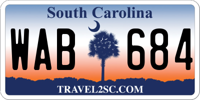 SC license plate WAB684