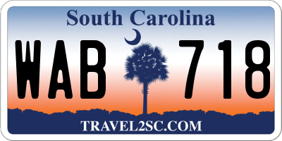 SC license plate WAB718