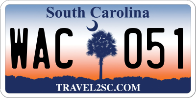 SC license plate WAC051