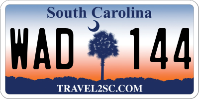 SC license plate WAD144