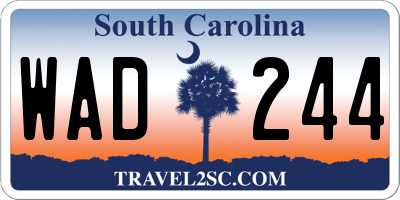 SC license plate WAD244