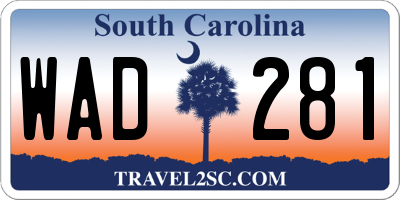 SC license plate WAD281