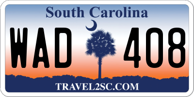 SC license plate WAD408