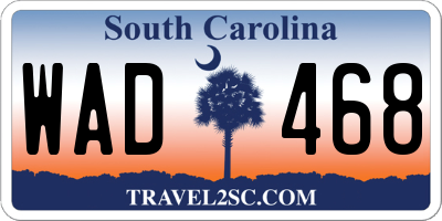 SC license plate WAD468