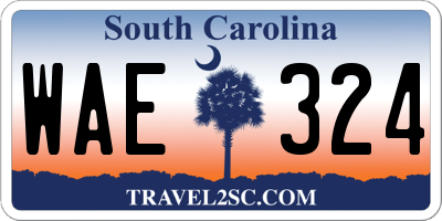 SC license plate WAE324