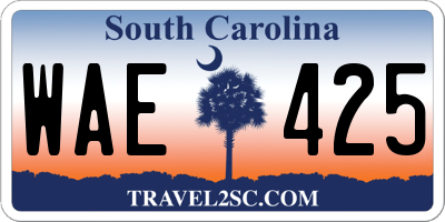 SC license plate WAE425
