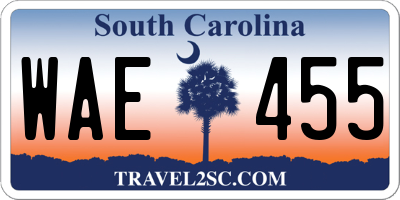 SC license plate WAE455