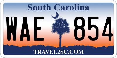 SC license plate WAE854