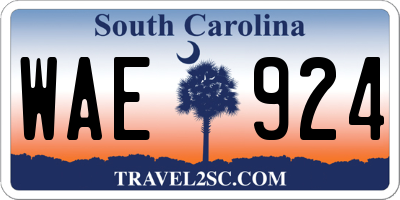 SC license plate WAE924