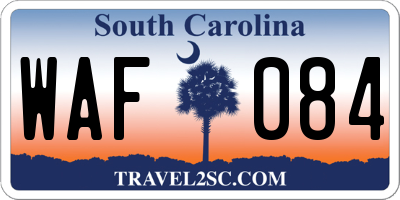 SC license plate WAF084