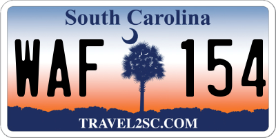 SC license plate WAF154