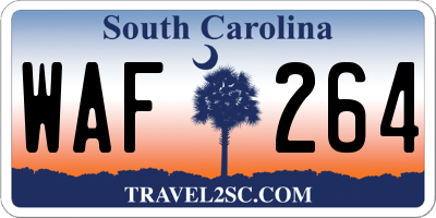 SC license plate WAF264