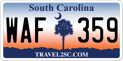 SC license plate WAF359