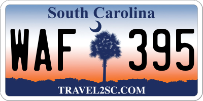 SC license plate WAF395