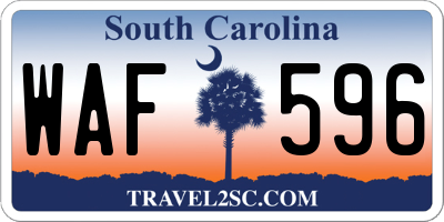 SC license plate WAF596