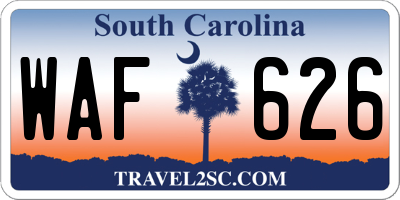 SC license plate WAF626