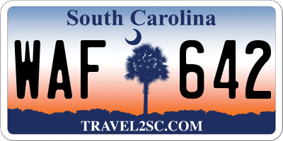 SC license plate WAF642