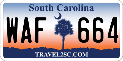 SC license plate WAF664