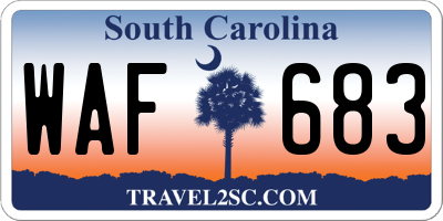 SC license plate WAF683