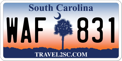 SC license plate WAF831