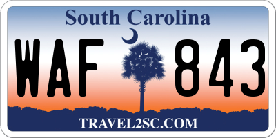 SC license plate WAF843