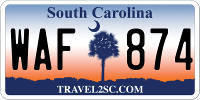 SC license plate WAF874