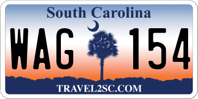SC license plate WAG154
