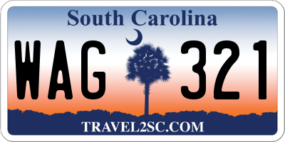 SC license plate WAG321