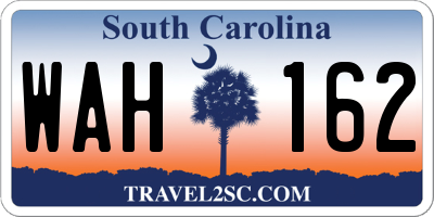 SC license plate WAH162
