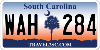 SC license plate WAH284