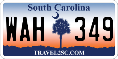 SC license plate WAH349