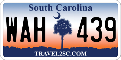 SC license plate WAH439