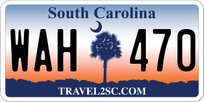 SC license plate WAH470
