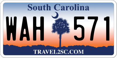 SC license plate WAH571