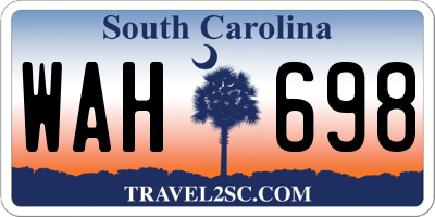 SC license plate WAH698