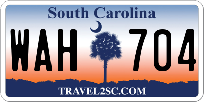 SC license plate WAH704