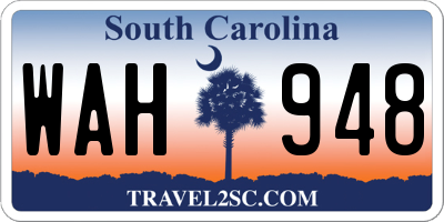 SC license plate WAH948