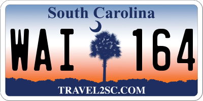 SC license plate WAI164